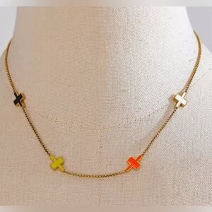 18K Gold Plated Stainless Steel Cross Necklace